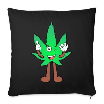Der Bloom - Nice Bloom Weed Cannabis Marihuana - Sofakissenbezug 45 x 45 cm - Schwarz - Vorne