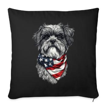 Lhasa Apso - Sofakissenbezug 45 x 45 cm - Schwarz - Vorne
