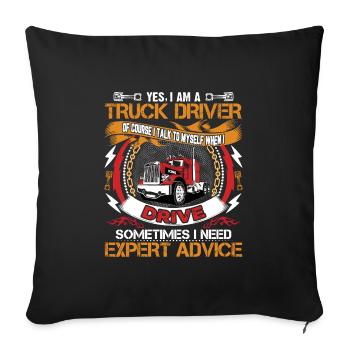 Truck Driver Motive T Shirt 5 - Sofa pillowcase 17,3'' x 17,3'' (45 x 45 cm) - black - Front
