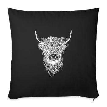 Vache agriculteur de haute-terre cadeau écossais - Housse de coussin décorative 45 x 45 cm - noir - Devant