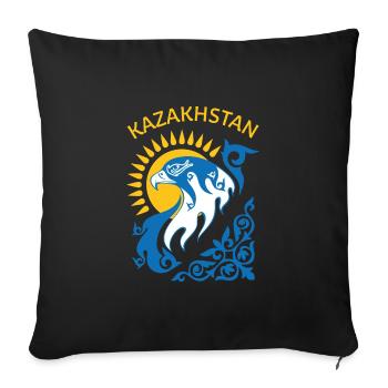 Kazakhstan Cashaché Cadeau République des Kazakhs - Housse de coussin décorative 45 x 45 cm - noir - Devant