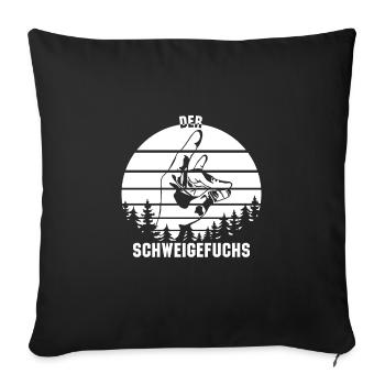 Der schweigefuchs Geschenk Schweigefuchs Lehrer - Sofakissenbezug 45 x 45 cm - Schwarz - Vorne