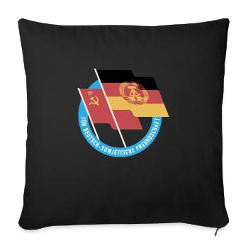 Deutsch sowjetische freundschaft Geschenk DDR Ossi - Sofakissenbezug 45 x 45 cm - Schwarz - Vorne