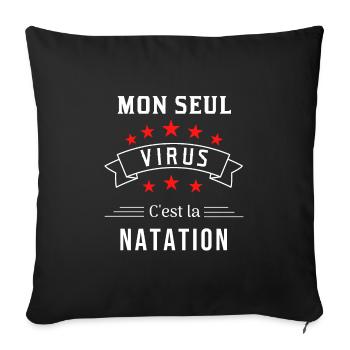 natation virus - Housse de coussin décorative 45 x 45 cm - noir - Devant
