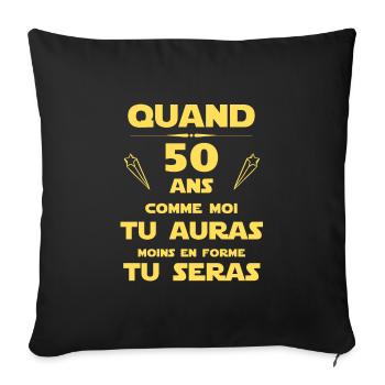 50 ans anniversaire guerre des étoiles - Housse de coussin décorative 45 x 45 cm - noir - Devant