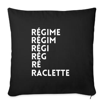 régime raclette humour - Housse de coussin décorative 45 x 45 cm - noir - Devant