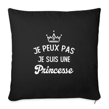 Je Peux Pas Je Suis Une Princesse - Housse de coussin décorative 45 x 45 cm - noir - Devant