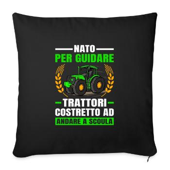 Agricoltura Nato Per Guidare Trattori Trattore - Sofakissenbezug 45 x 45 cm - Schwarz - Vorne