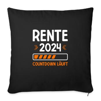 Countdown Läuft Rente 2024 - Sofakissenbezug 45 x 45 cm - Schwarz - Vorne