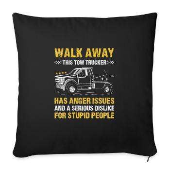Walk Away Serious Dislike For Stupid People - Sofakissenbezug 45 x 45 cm - Schwarz - Vorne