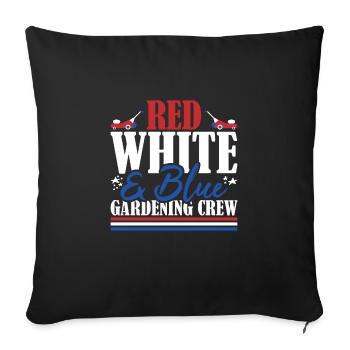 Veteran US Flag Red White & Blue Gardening Crew - Sofa pillowcase 17,3'' x 17,3'' (45 x 45 cm) - black - Front