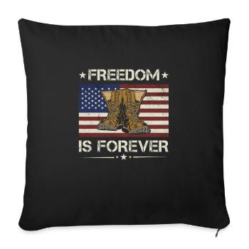 America Freedom Is Forever Army Veteran - Sofa pillowcase 17,3'' x 17,3'' (45 x 45 cm) - black - Front