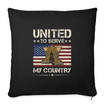 America United To Serve My Country Army Veteran - Sofa pillowcase 17,3'' x 17,3'' (45 x 45 cm) - black - Front