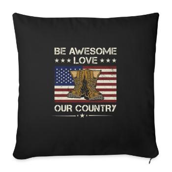 America Be Awesome Love Our Country Army Veteran - Sofa pillowcase 17,3'' x 17,3'' (45 x 45 cm) - black - Front
