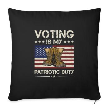 America Voting Is My Patriotic Duty Army Veteran - Sofa pillowcase 17,3'' x 17,3'' (45 x 45 cm) - black - Front