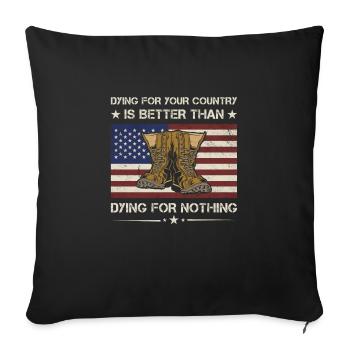 America Dying For The Country Army Veteran - Sofa pillowcase 17,3'' x 17,3'' (45 x 45 cm) - black - Front