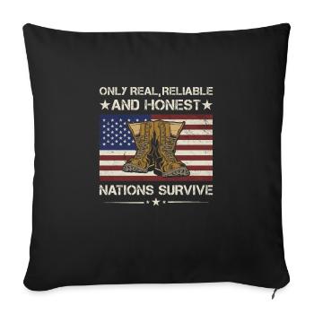 Real, Reliable And Honest Nation Army Veteran - Sofakissenbezug 45 x 45 cm - Schwarz - Vorne