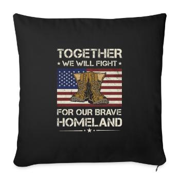 America Together We Will Fight Fou Army Veteran - Sofa pillowcase 17,3'' x 17,3'' (45 x 45 cm) - black - Front