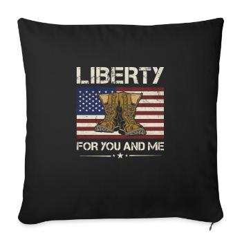 America Liberty For You And Me Army Veteran - Sofa pillowcase 17,3'' x 17,3'' (45 x 45 cm) - black - Front