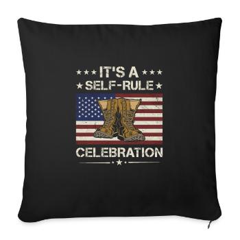 America It's A Self Rule Celebration Army Veteran - Sofa pillowcase 17,3'' x 17,3'' (45 x 45 cm) - black - Front