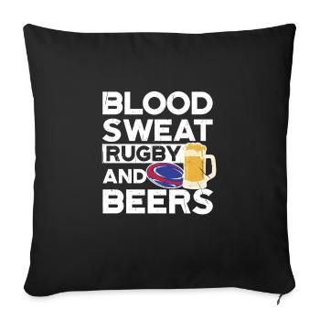 Blood Sweat And Beers France Rugby - Sofa pillowcase 17,3'' x 17,3'' (45 x 45 cm) - black - Front