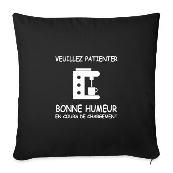 Bonne humeur en cours de chargement - Housse de coussin décorative 45 x 45 cm - noir - Devant