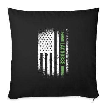 Sport Us Flag Lacrosse - Sofakissenbezug 45 x 45 cm - Schwarz - Vorne