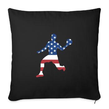Ballon chasseur Sport Us Flag - Housse de coussin décorative 45 x 45 cm - noir - Devant