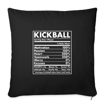 Kickball en nutrition sportive - Housse de coussin décorative 45 x 45 cm - noir - Devant