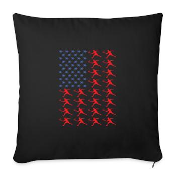 Sport Us Flag Racquetball - Housse de coussin décorative 45 x 45 cm - noir - Devant