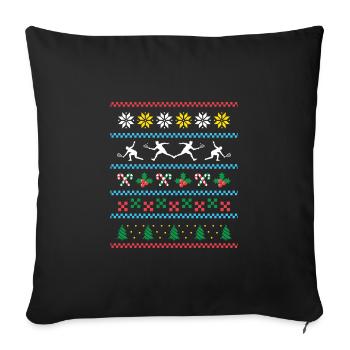 Sport X-Mas Noël Racquetball - Housse de coussin décorative 45 x 45 cm - noir - Devant