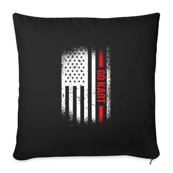 Sport Us Flag Go Kart - Sofa pillowcase 17,3'' x 17,3'' (45 x 45 cm) - black - Front