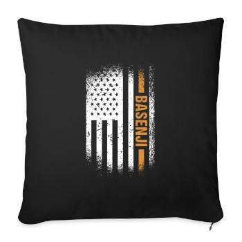 Chien Basenji Us drapeau - Housse de coussin décorative 45 x 45 cm - noir - Devant