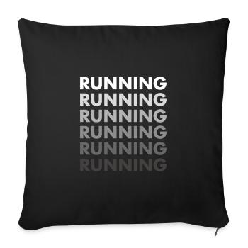 Sport Running - Sofa pillowcase 17,3'' x 17,3'' (45 x 45 cm) - black - Front