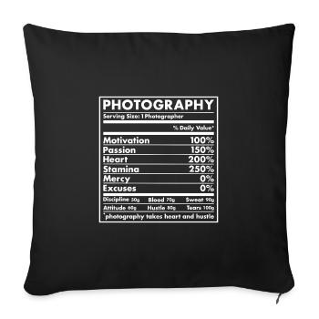 Photographer Nutrition Photography - Sofa pillowcase 17,3'' x 17,3'' (45 x 45 cm) - black - Front
