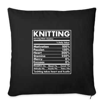 Knitter Nutrition Knitting - Sofa pillowcase 17,3'' x 17,3'' (45 x 45 cm) - black - Front