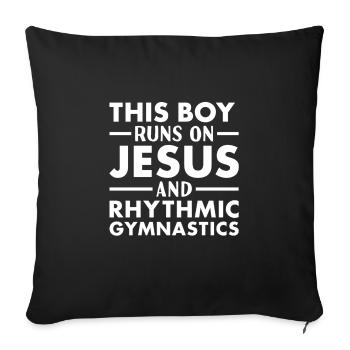 Gymnaste Ce garçon court sur Jésus Gymnastique rythmique - Housse de coussin décorative 45 x 45 cm - noir - Devant