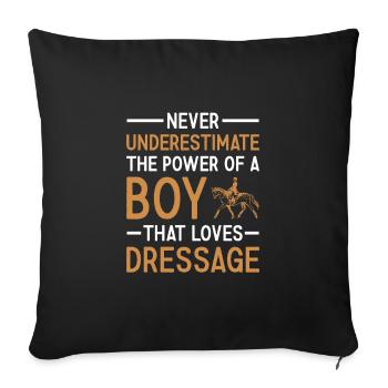 Rider Never Underestimate The Power Of A Boy - Sofa pillowcase 17,3'' x 17,3'' (45 x 45 cm) - black - Front