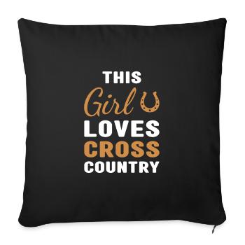 Rider This Girl Loves Cross Country - Sofa pillowcase 17,3'' x 17,3'' (45 x 45 cm) - black - Front