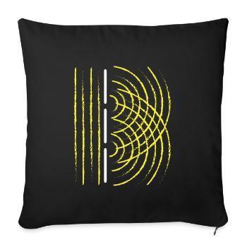Physicist Interference - Sofa pillowcase 17,3'' x 17,3'' (45 x 45 cm) - black - Front