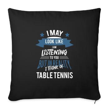 table tennis - Sofa pillowcase 17,3'' x 17,3'' (45 x 45 cm) - black - Front