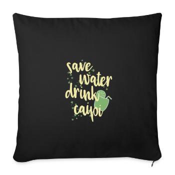 cadeau de boire de l'eau salubre caipi caipirinha - Housse de coussin décorative 45 x 45 cm - noir - Devant