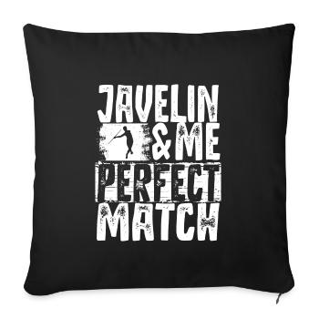 Lancer de lance Athlétisme Sport - Housse de coussin décorative 45 x 45 cm - noir - Devant