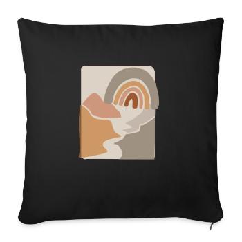 Désert et soleil - Housse de coussin décorative 45 x 45 cm - noir - Devant