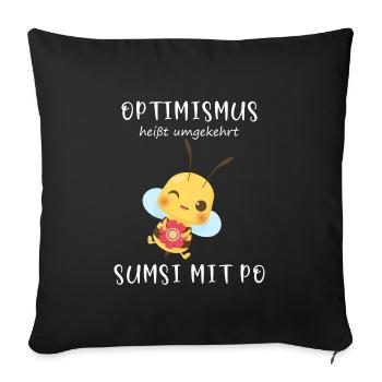 Biene Optimismus Sumsi mit Po - Sofakissenbezug 45 x 45 cm - Schwarz - Vorne