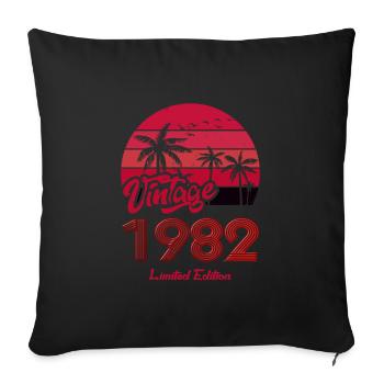 Vintage Year 1982 Limited Edition Red - Sofa pillowcase 17,3'' x 17,3'' (45 x 45 cm) - black - Front
