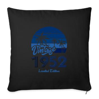 Vintage Année 1952 Edition Limitée Bleu - Housse de coussin décorative 45 x 45 cm - noir - Devant