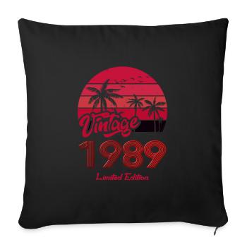 Vintage Year 1989 Limited Edition Red - Sofa pillowcase 17,3'' x 17,3'' (45 x 45 cm) - black - Front