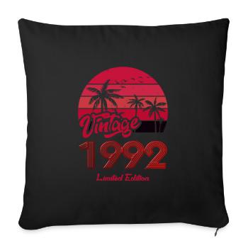 Vintage Year 1992 Limited Edition Red - Sofa pillowcase 17,3'' x 17,3'' (45 x 45 cm) - black - Front