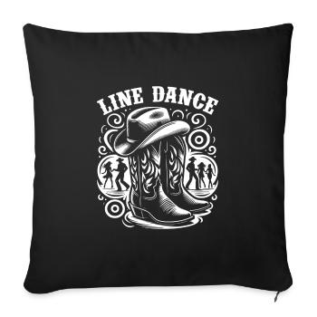 Line Dancing Country Dance - Line Dance Tanzen - Sofakissenbezug 45 x 45 cm - Schwarz - Vorne